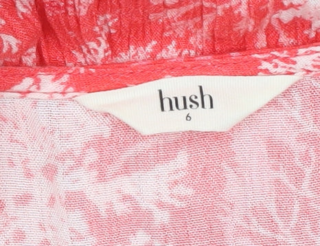 Hush Women’s Red Floral Midi A-Line Summer Dress Size 6