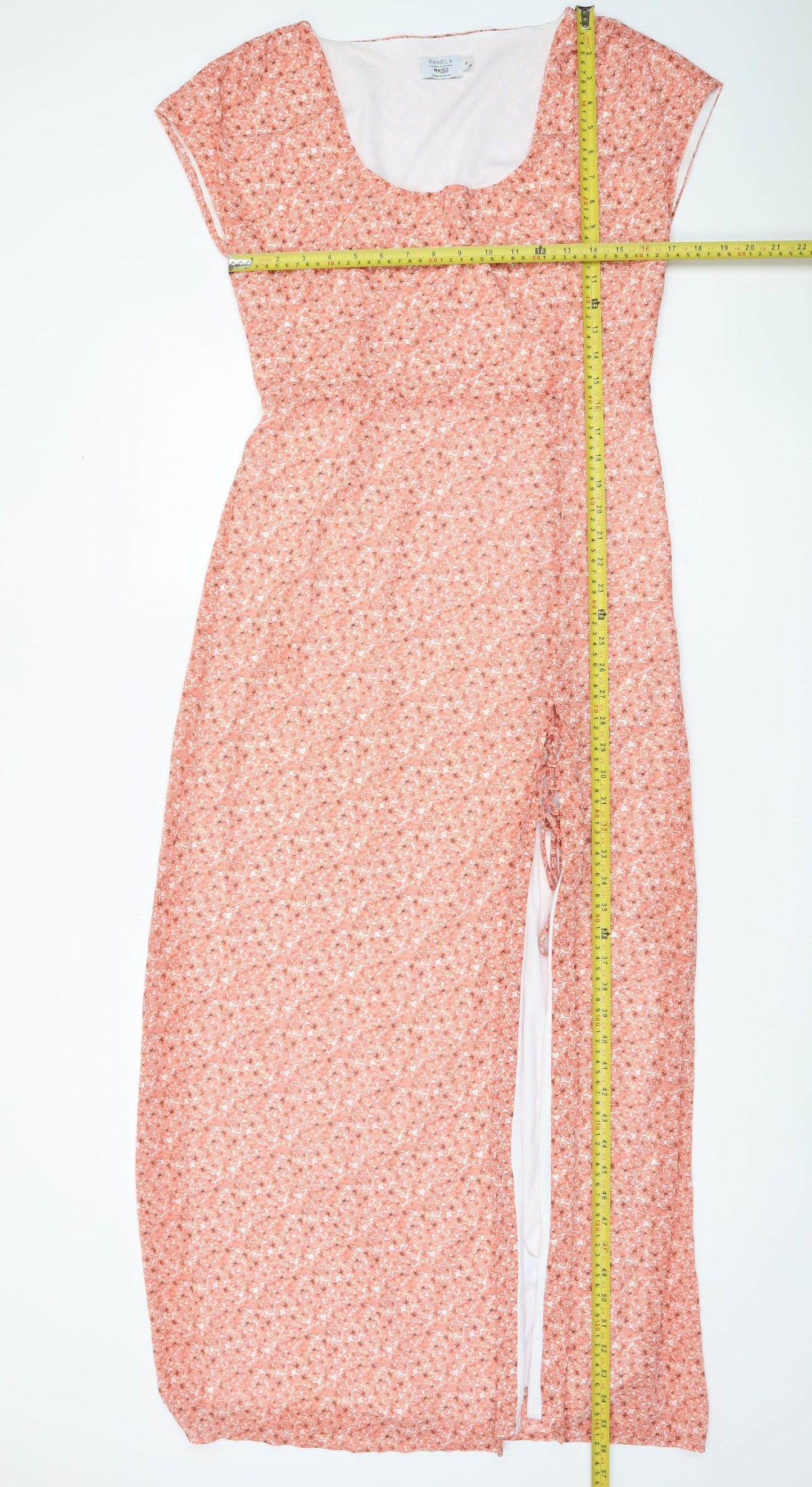 NA-KD Women’s Pink Floral Maxi Dress Size 12 Scoop Neck Lined