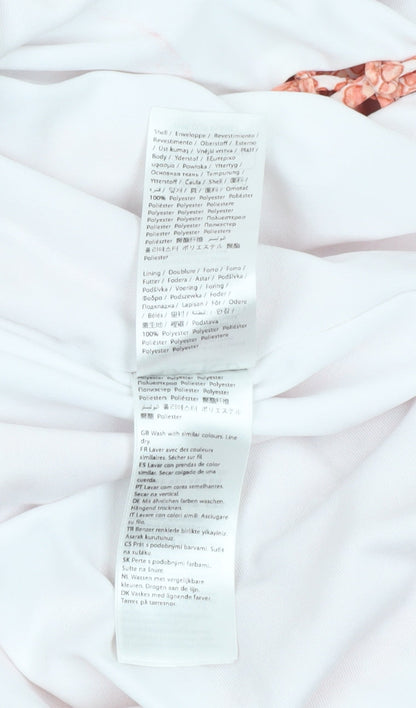 NA-KD Women’s Pink Floral Maxi Dress Size 12 Scoop Neck Lined