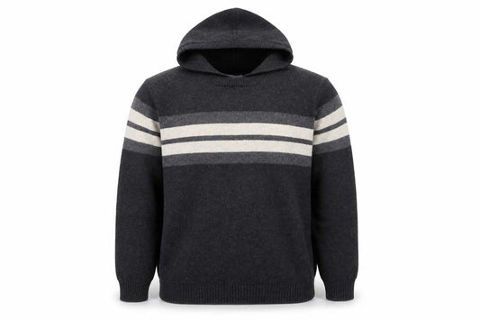 Goodfellow & Co Men’s Grey XL Hooded Pullover Striped Jumper