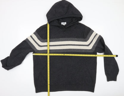 Goodfellow & Co Men’s Grey XL Hooded Pullover Striped Jumper