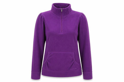 Technicals Womens Purple Fleece Sweatshirt UK 12 1/2 Zip Pullover