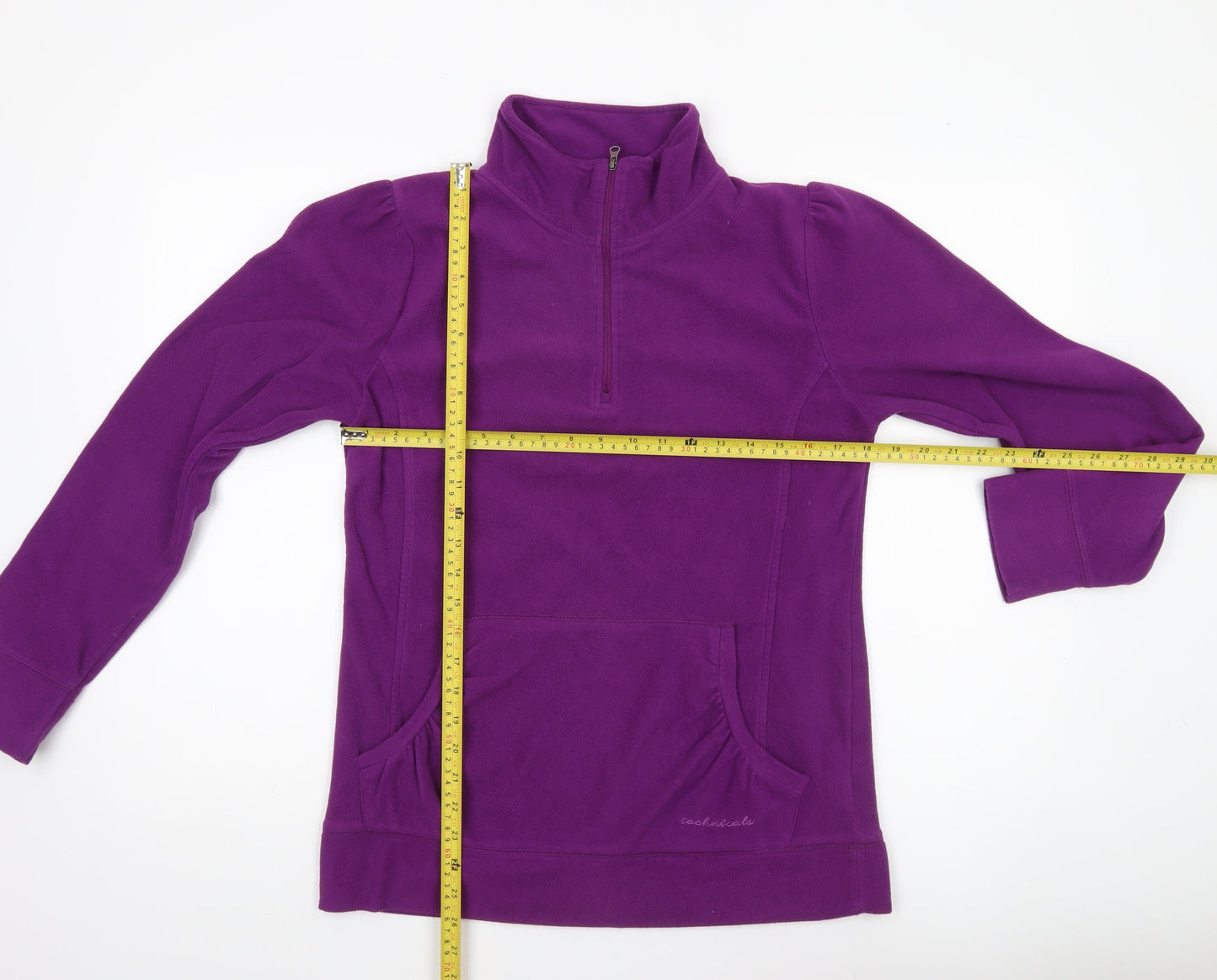 Technicals Womens Purple Fleece Sweatshirt UK 12 1/2 Zip Pullover