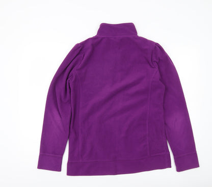 Technicals Womens Purple Fleece Sweatshirt UK 12 1/2 Zip Pullover