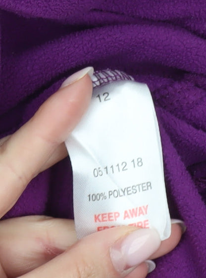 Technicals Womens Purple Fleece Sweatshirt UK 12 1/2 Zip Pullover