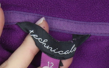 Technicals Womens Purple Fleece Sweatshirt UK 12 1/2 Zip Pullover