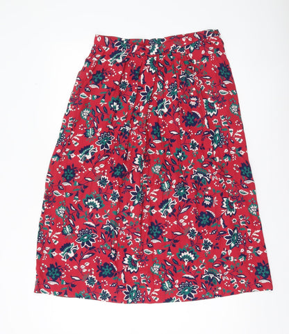 Pendleton Womens Red Floral A-Line Midi Skirt Size 14