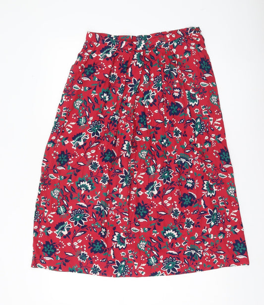 Pendleton Womens Red Floral A-Line Midi Skirt Size 14
