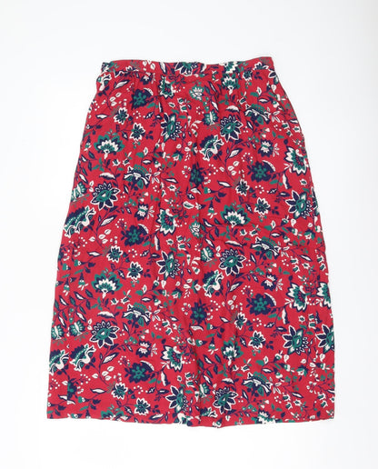 Pendleton Womens Red Floral A-Line Midi Skirt Size 14