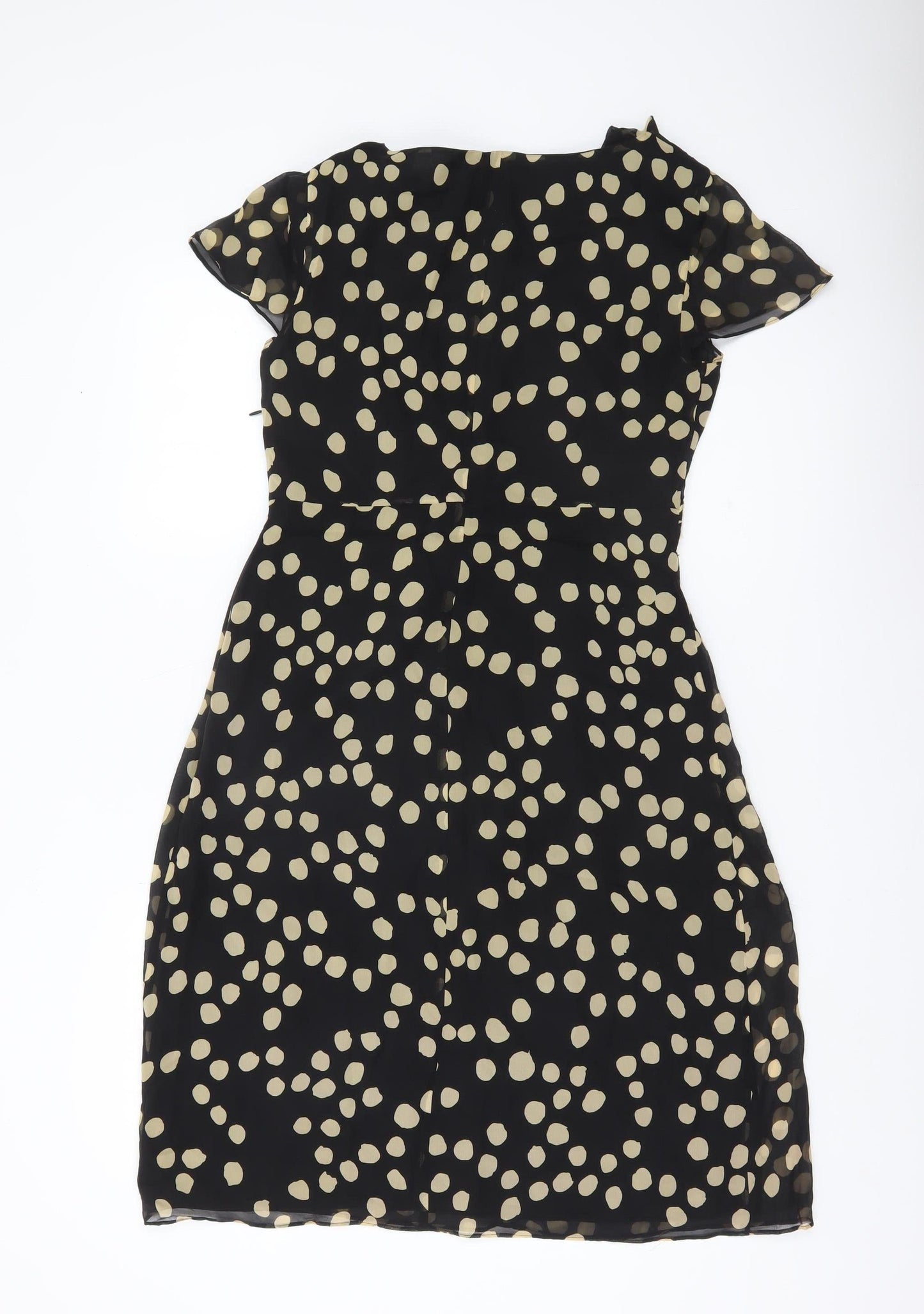 Fenn Wright Manson Women’s Black Polka Dot Silk Sheath Dress Size 10