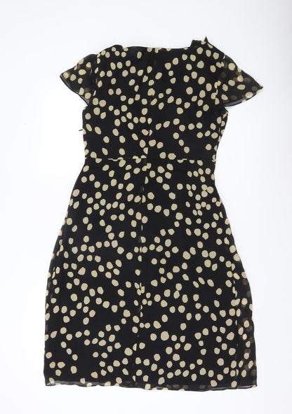 Fenn Wright Manson Women’s Black Polka Dot Silk Sheath Dress Size 10