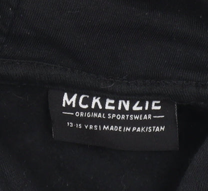 McKenzie Boys Black Full Zip Hoodie 13-14 Years Sports Casual