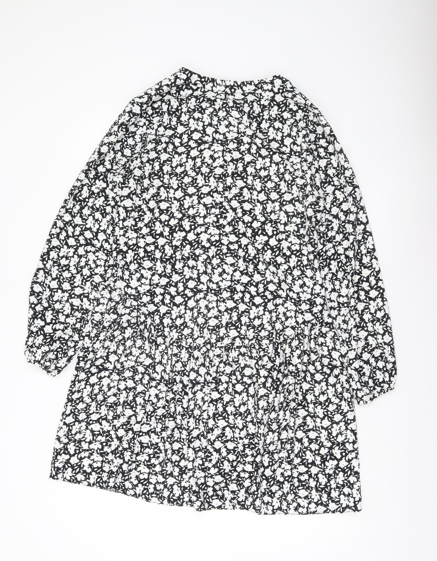 Papaya Women’s Black White Floral Smock Dress Size 10