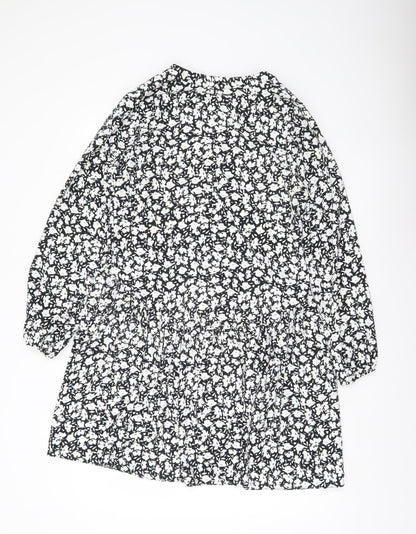 Papaya Women’s Black White Floral Smock Dress Size 10
