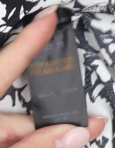 Papaya Women’s Black White Floral Smock Dress Size 10