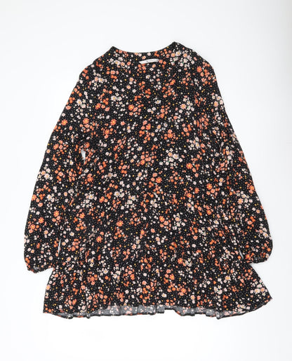 Tu Women’s Black Floral A-Line Knee Length Dress Size 12