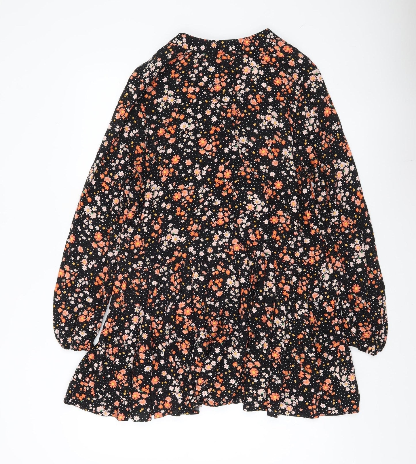 Tu Women’s Black Floral A-Line Knee Length Dress Size 12