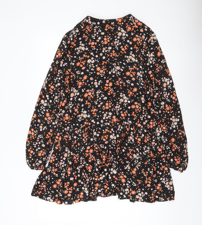 Tu Women’s Black Floral A-Line Knee Length Dress Size 12
