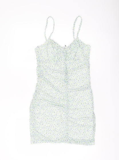 H&M Women’s Floral Slip Dress Size 12 Multicoloured Sleeveless Stretch