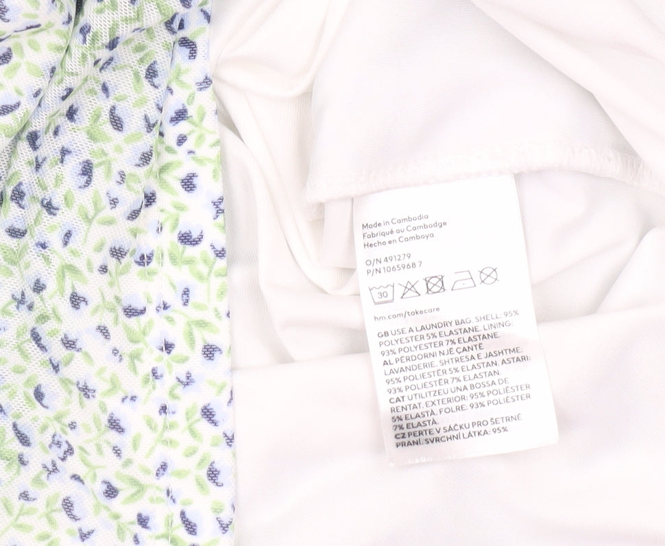 H&M Women’s Floral Slip Dress Size 12 Multicoloured Sleeveless Stretch