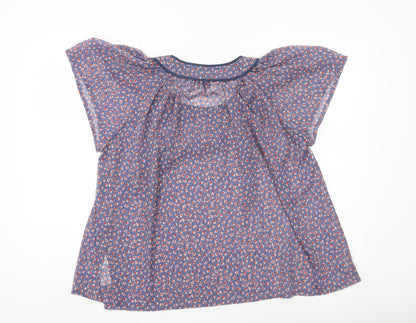 French Connection Women’s Blue Floral Tunic Blouse Size 6