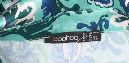 Boohoo Women’s Multicoloured Floral Shirt Dress Size 14