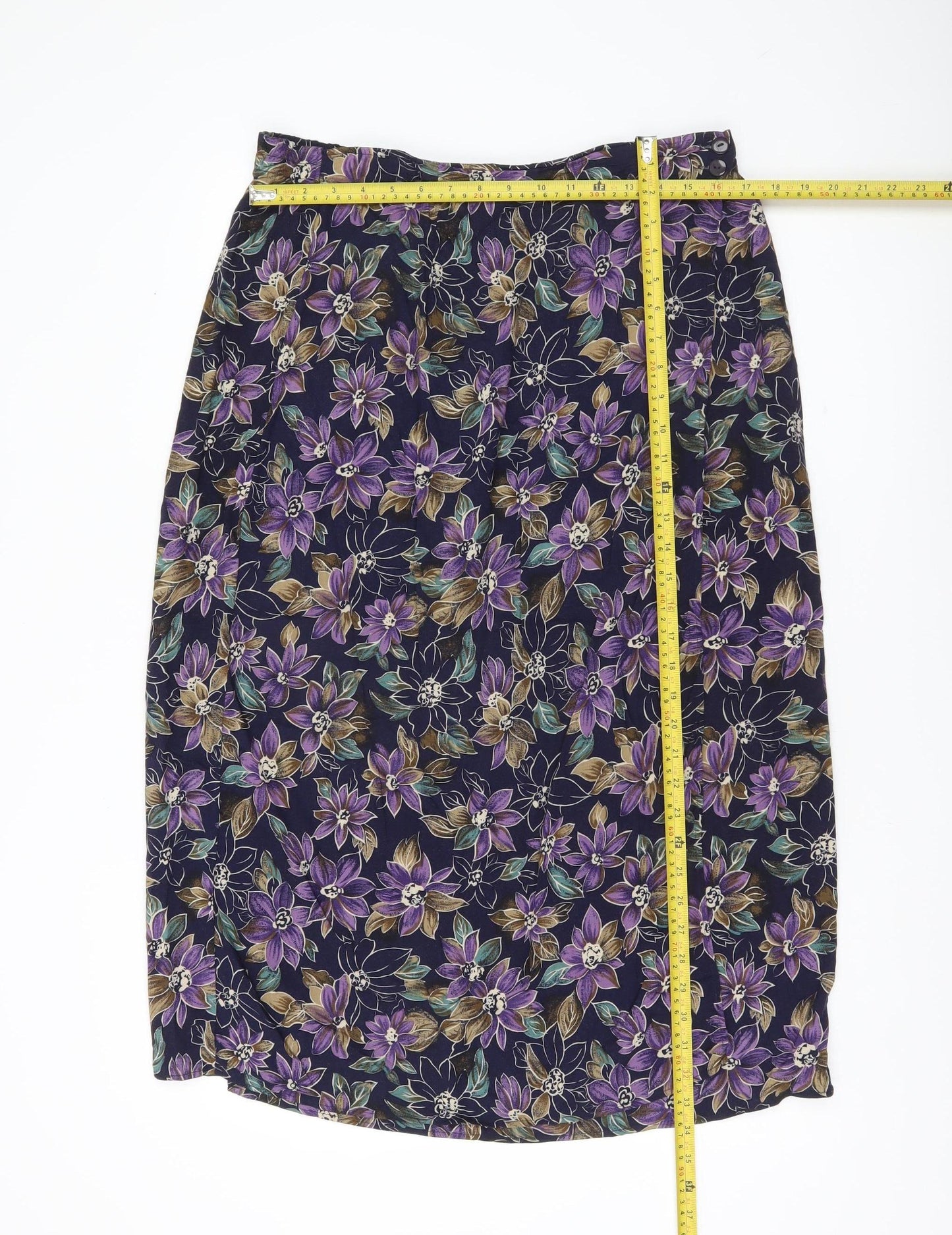 Sag Harbor Women’s Multicoloured Large Floral Rayon Pencil Skirt