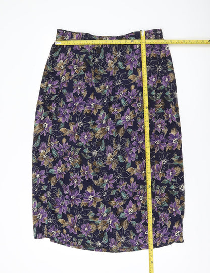 Sag Harbor Women’s Multicoloured Large Floral Rayon Pencil Skirt