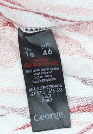 George Womens Tropical Floral Button Skirt Size 18 Linen Blend