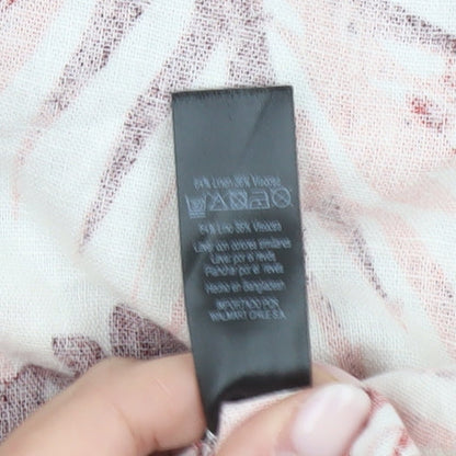 George Womens Tropical Floral Button Skirt Size 18 Linen Blend