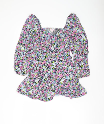 Miss Selfridge Women’s Petite Floral Mini Dress UK 6 Puff Sleeve
