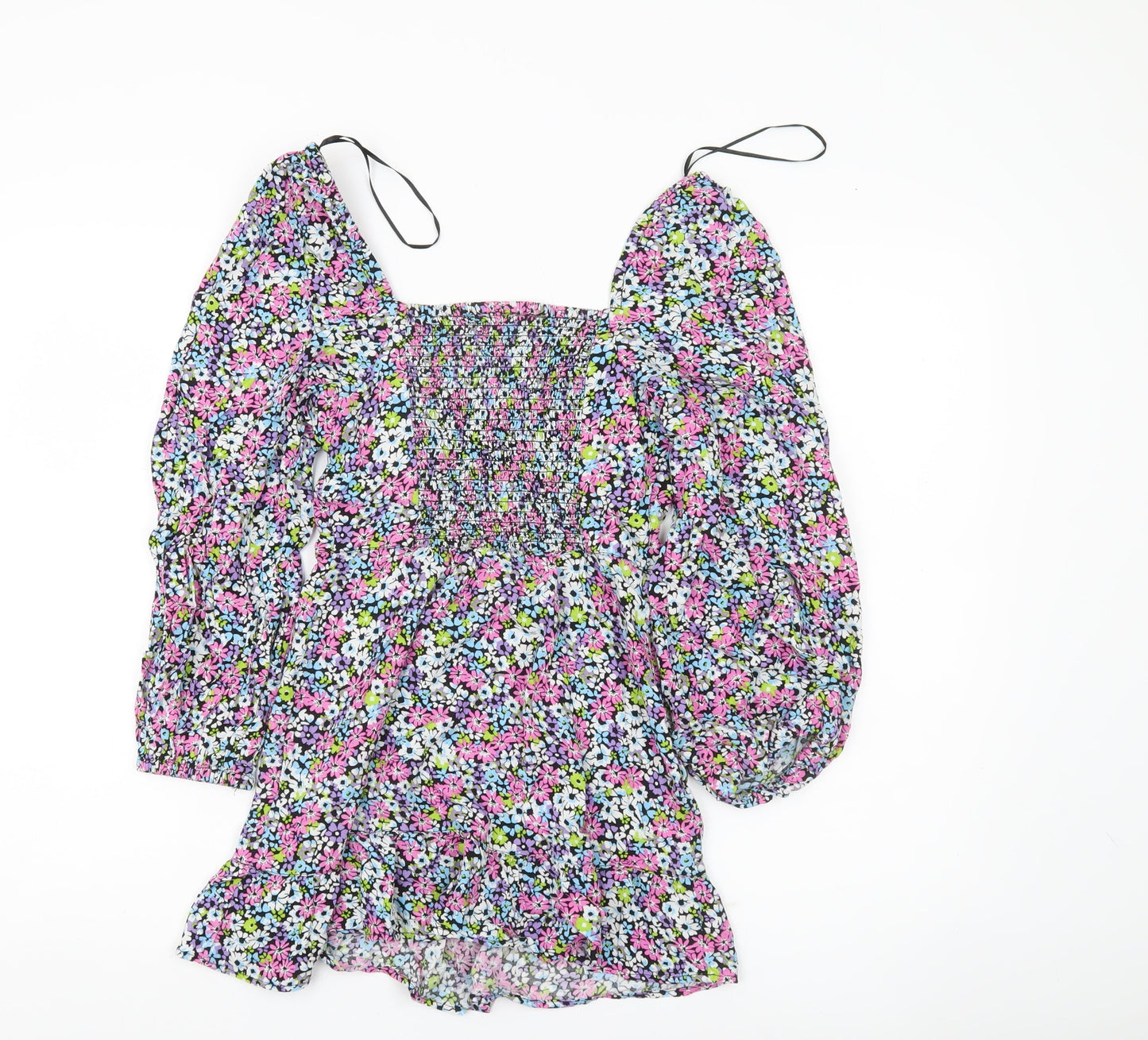 Miss Selfridge Women’s Petite Floral Mini Dress UK 6 Puff Sleeve