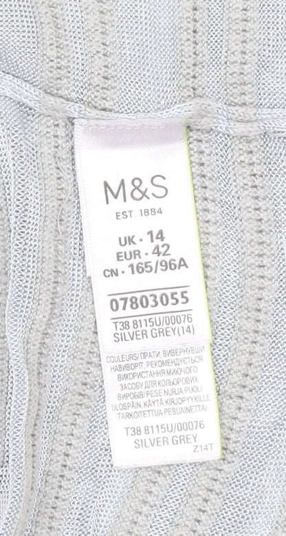 Womens UK Size 14 Marks and Spencer Grey Cardigan Jumper