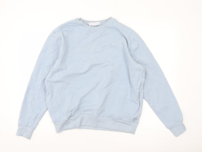 Fila Women’s Blue Pullover Sweatshirt L Logo Crew Neck Casual