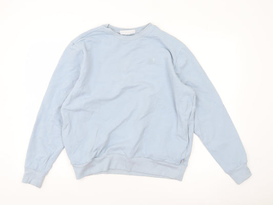 Fila Women’s Blue Pullover Sweatshirt L Logo Crew Neck Casual