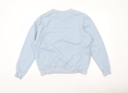 Fila Women’s Blue Pullover Sweatshirt L Logo Crew Neck Casual