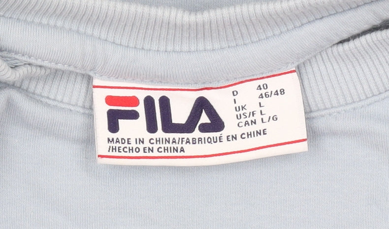 Fila Women’s Blue Pullover Sweatshirt L Logo Crew Neck Casual