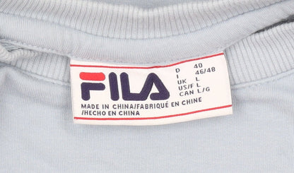 Fila Women’s Blue Pullover Sweatshirt L Logo Crew Neck Casual