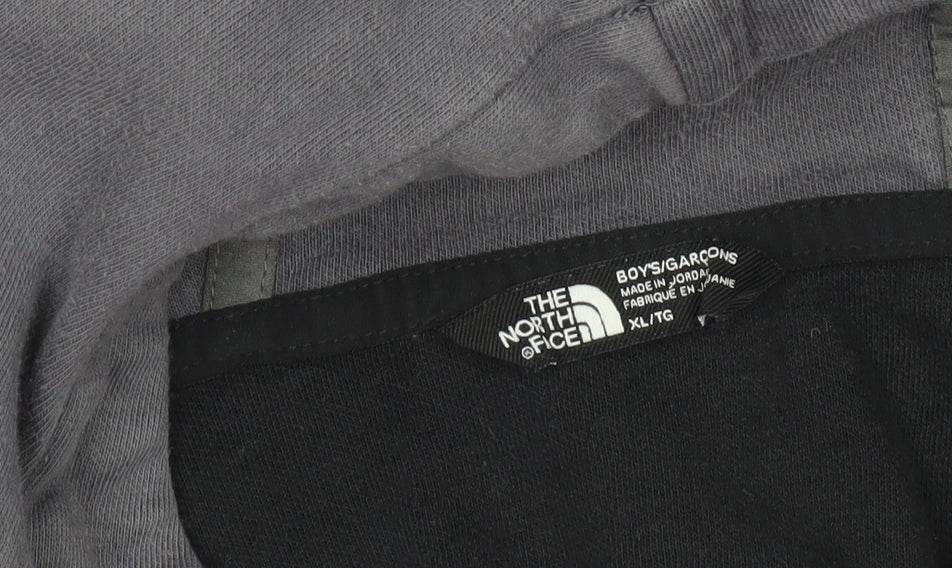 The North Face Boys Grey Black XL Pullover Hoodie Outdoor Casual
