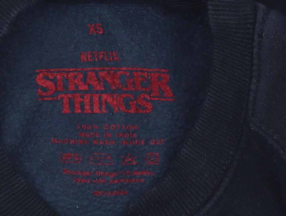 Netflix Stranger Things Womens Black XS Pullover Sweatshirt