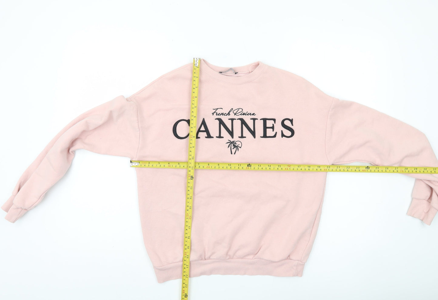 Select Womens Pink Pullover Sweatshirt XS Cannes Print Casual