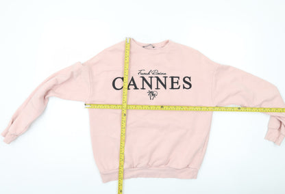 Select Womens Pink Pullover Sweatshirt XS Cannes Print Casual