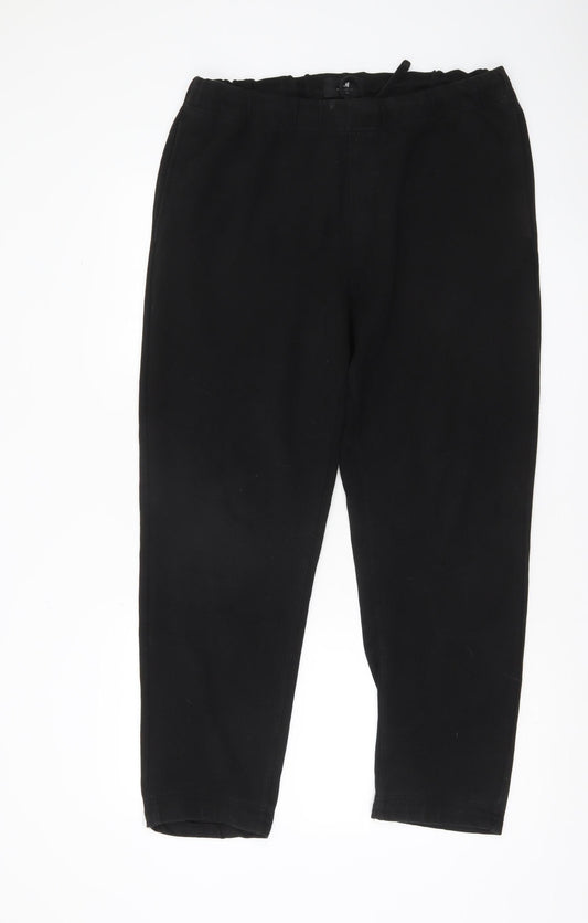 Womens UK Size L H&M Regular Fit CasualTravelWorkwear Black Trousers