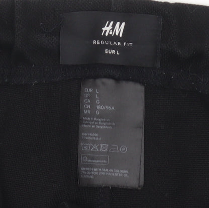 Womens UK Size L H&M Regular Fit CasualTravelWorkwear Black Trousers