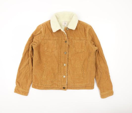 Tu Women Brown Corduroy Sherpa Lined Jacket Size 8
