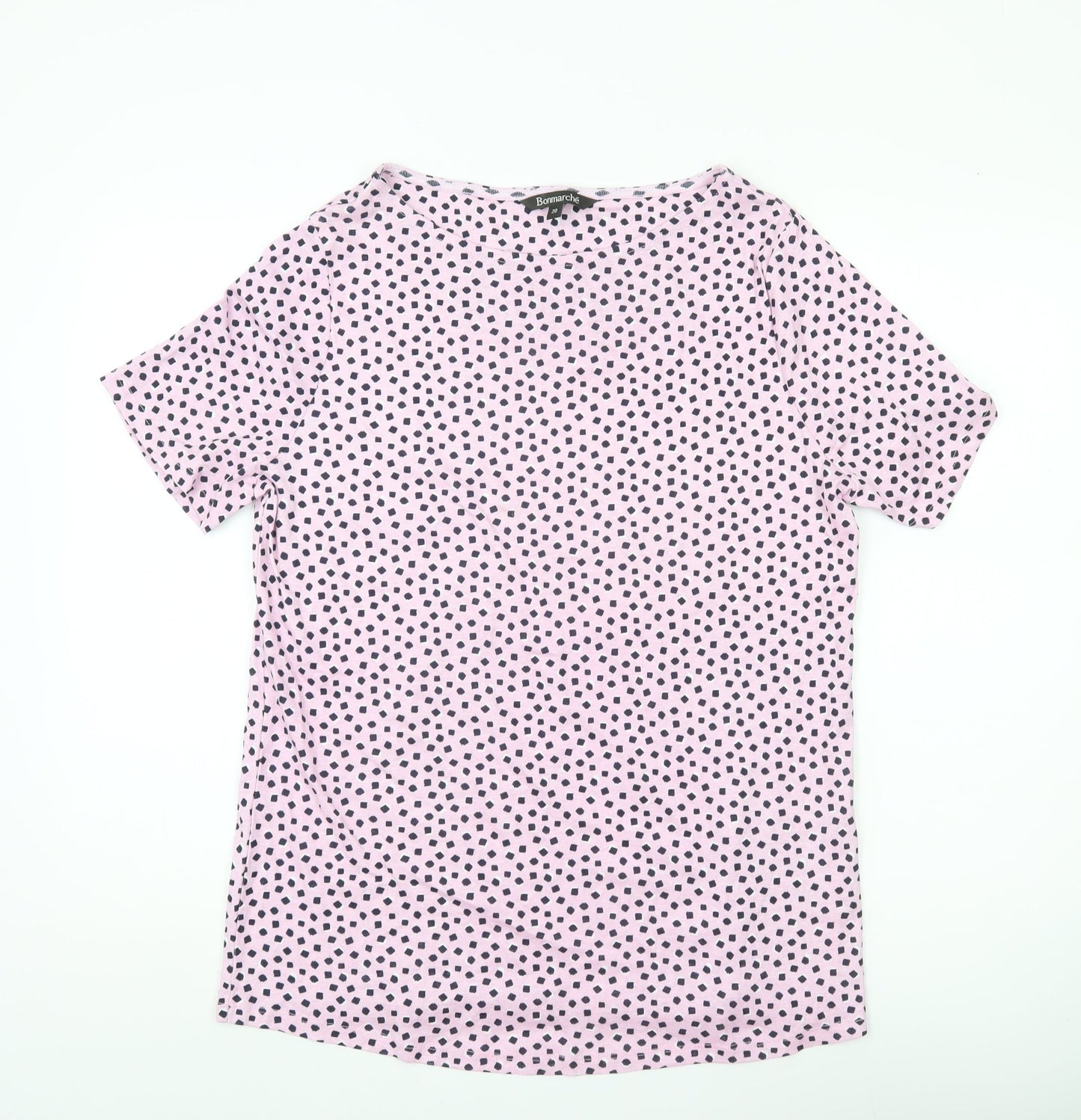 Bonmarché Women’s Pink Polka Dot Cotton T-Shirt Size 20