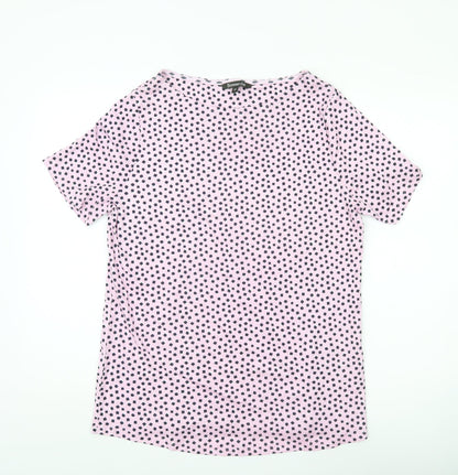 Bonmarché Women’s Pink Polka Dot Cotton T-Shirt Size 20