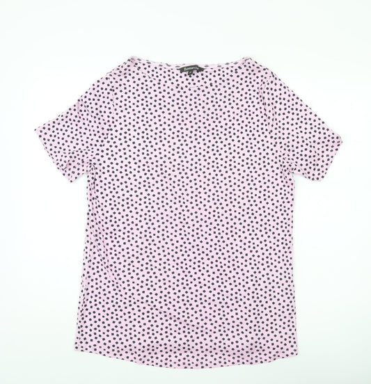 Bonmarché Women’s Pink Polka Dot Cotton T-Shirt Size 20