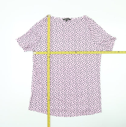 Bonmarché Women’s Pink Polka Dot Cotton T-Shirt Size 20