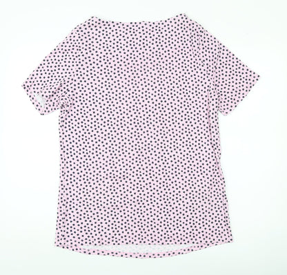Bonmarché Women’s Pink Polka Dot Cotton T-Shirt Size 20